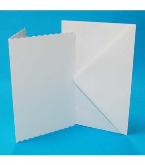 Craft UK Cards & Envelopes C5 Scalloped White