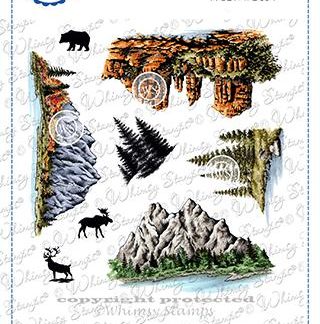 Create a Scene - Mountains Rubber Cling Stamp