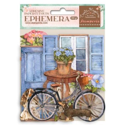 Stamperia Create Happiness Welcome Home Ephemera Bicycle and Flowers