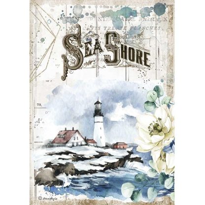 Stamperia Ricepaper A4 Romantic Sea Dream Sea Shore