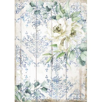 Stamperia Ricepaper A4 Romantic Sea Dream White Flower