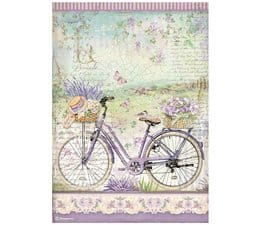 Stamperia A4 Rice Paper Provence Bicycle