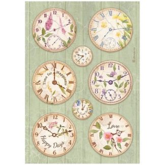Stamperia Create Happiness Welcome Home A4 Rice Paper Clocks