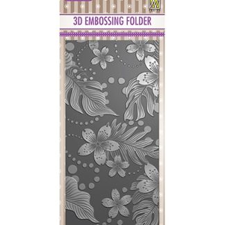 Nellie's Choice 3D Emb. folder - Slimline Bladeren & bloemen