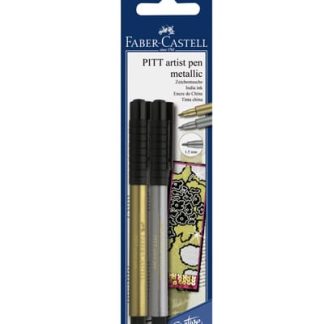 Tekenstift FC Pitt Artist Pen Brush Blister met Goud en Zilver