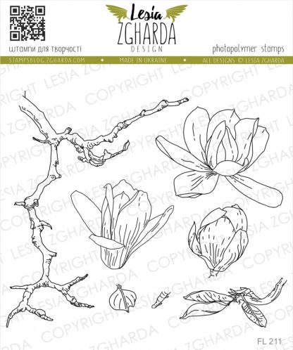 Stamp Set ""Magnolia blossoms""