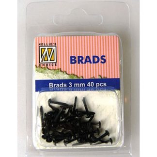 Floral Brads 3mm Black