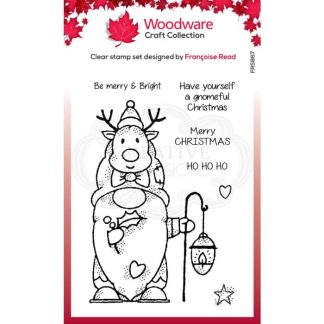 Woodware âClear singles stempel Reindeer gnome