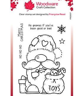 Woodware Santa Gnome Clear Stamps