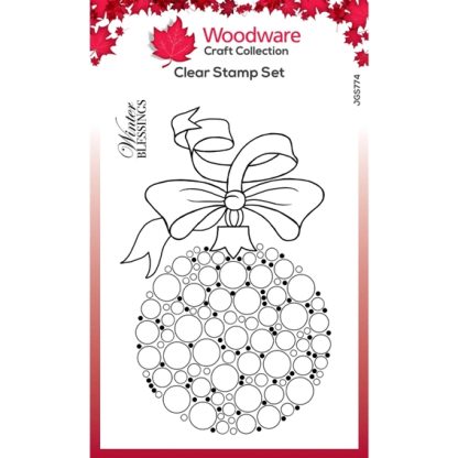 Woodware  Clear singles stempel Bubble bauble and ribbon