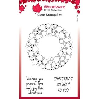 Woodware  Clear singles stempel Bubble holiday wreath