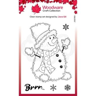 Woodware âFestive fuzzies clear singles stempel Snowman