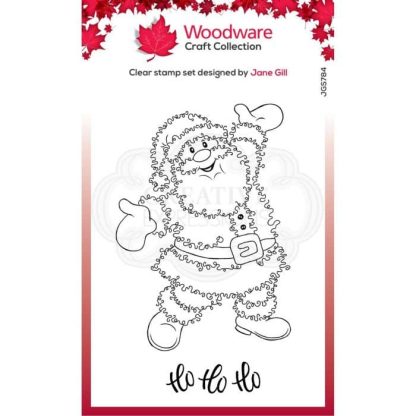 Woodware âFestive fuzzies clear singles stempel Santa