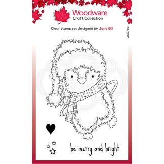 Woodware âFestive fuzzies clear singles stempel Penguin