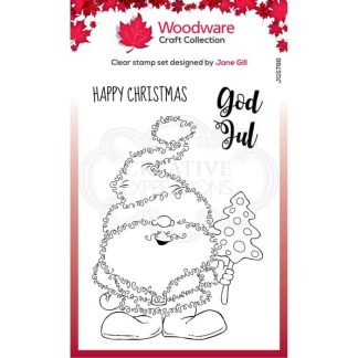 Woodware âFestive fuzzies clear singles stempel Mr Tomte