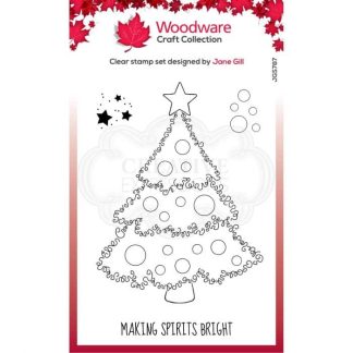 Woodware âFestive fuzzies clear singles stempel Christmas tree