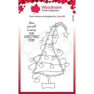 Woodware âFestive fuzzies clear singles stempel Tall Christmas tree