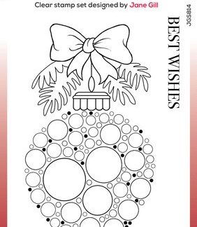 Woodware Big Bubble Bauble Best Wishes Clear Stamps