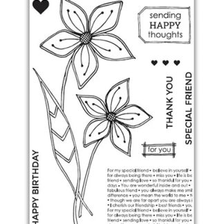 Clear Stamp Set A6 Friendship Flower