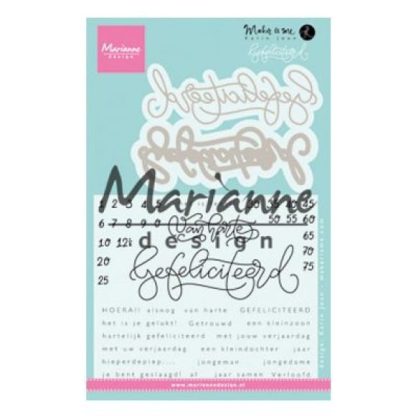 Marianne Design clear stamp gefeliciteerd