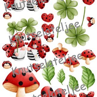 Ladybug embelishments 3 160gr enkelzijdig