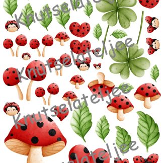 Ladybug embelishments 6 160gr enkelzijdig