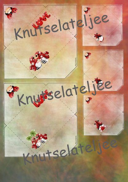 Ladybug envelop set (2st) 160gr enkelzijdig