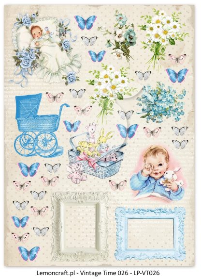 One-sided scrapbooking paper - Vintage Time 026