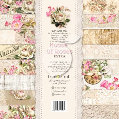 Pad of scrapbooking papers - House of roses EXTRA 15*15cm