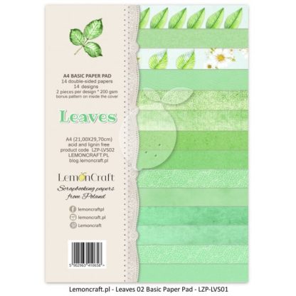 Stack of basic scrapbooking papers 21x29cm- Leaves 02