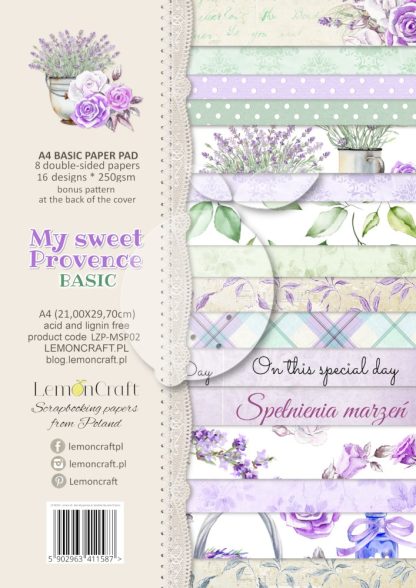 LZP-MSP02 - Pad scrap papers 21x29cm - Lemoncraft - My sweet Provence