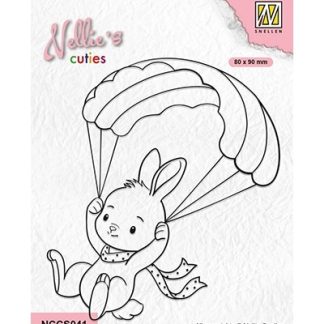 Nellie's Cuties Clear Stamp, Parachuting Bunny