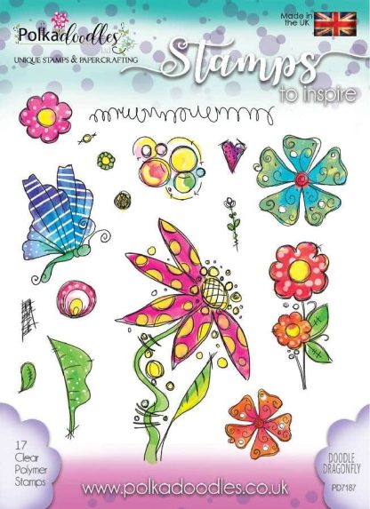 Polkadoodles Doodle Dragonfly Clear Stamps