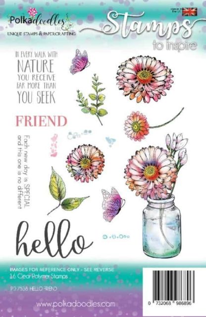 Polkadoodles Hello Friend Clear Stamps