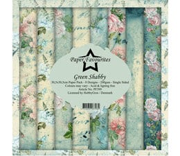 Paper Favourites Green Shabby 12x12 Inch Paper Pack
