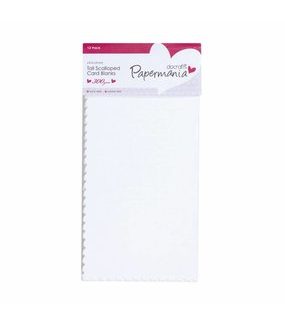 Papermania Tall Cards & Envelopes Scalloped White (12pk)