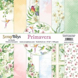 ScrapBoys Primavera paperpad 24 vl+cut out elements-DZ 15.2 op 15.2cm