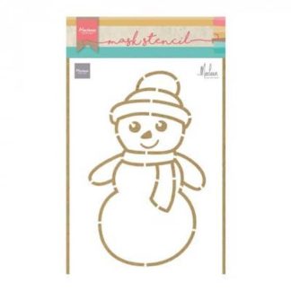 Marianne Design stencil craft snowman by Marleen