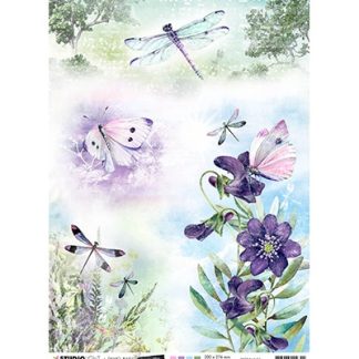 JMA Rice Paper Butterflies & dragonflies Time to Relax 2.0 210x297mm nr.36