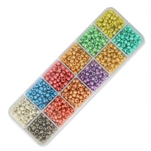 Set of Ornella seed beads 5/0 - 4.5 mm Metallic x200g