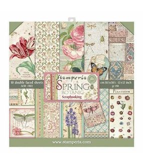 Scrapbooking Pad 10 sheets cm 30-5x30-5- Spring Botanic