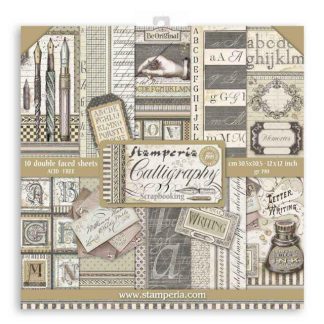 Scrapbooking Pad 10 sheets cm 30-5x30-5 - Calligraphy