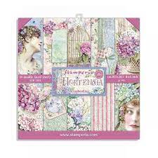 Scrapbooking Small Pad 10 sheets cm 20-3X20-3- Hortensia