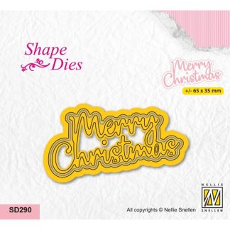 Nellie's Choice  Shape Die Teksten Merry Christmas