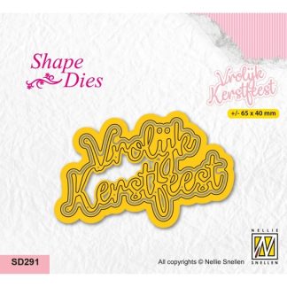 Nellie's Choice  Shape Die Teksten Vrolijk Kerstfeest