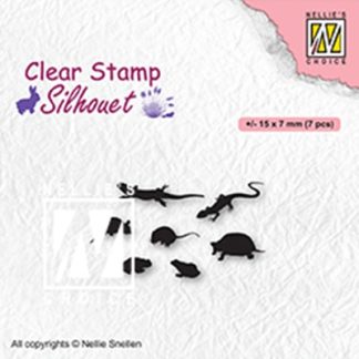 Clear stamps silhouettes, Small animals