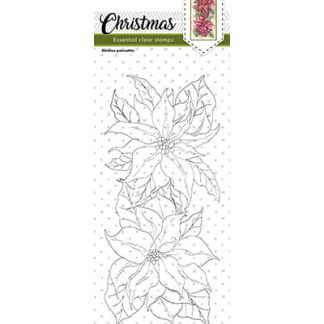 SL Clear Stamp Christmas Slimline poinsettia Essentials nr.240