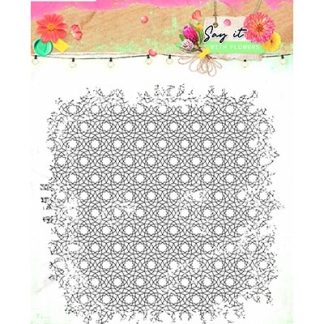 SL Clear Stamp background Say it with flowers 150x150mm nr.528