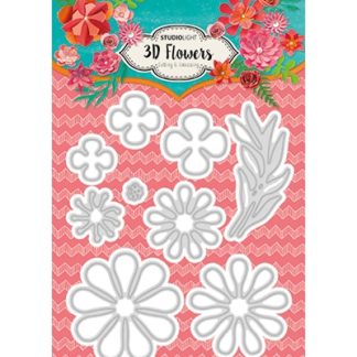 Embossing Die Cut Stencil 3D Flowers nr.92