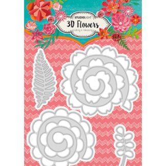 Embossing Die Cut Stencil 3D Flowers nr.93